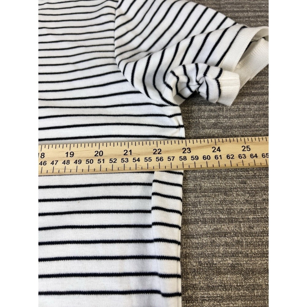 Polo Ralph‎ Lauren Shirt Mens Large Custom Fit Striped Cotton White Navy Blue - Picture 8 of 8